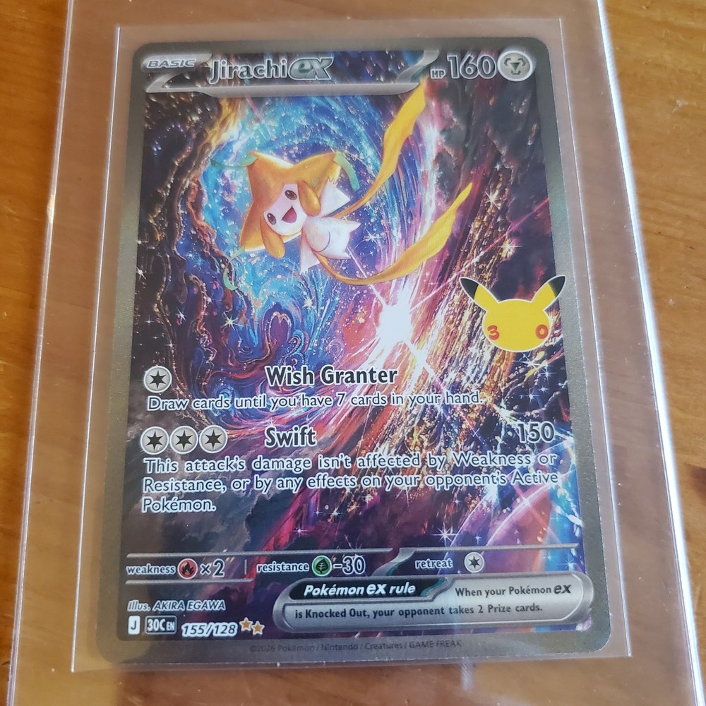 Pokemon Jirachi ex 155/128 Celebrations Ultra Rare Holo TCG Card